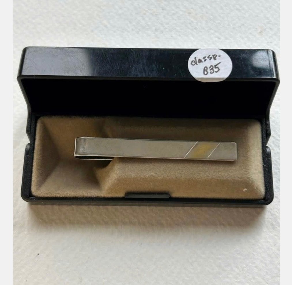 Vintage zilveren dasspeld 825-zilver in doosje, Antiek en Kunst, Ophalen of Verzenden