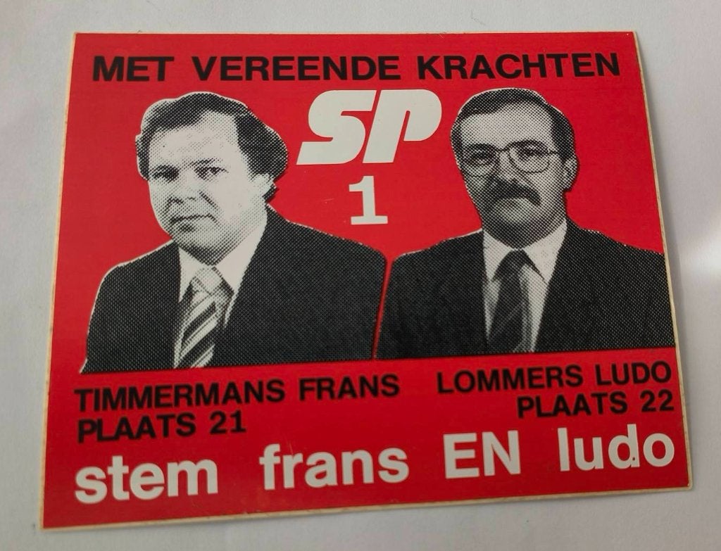 Sticker met vereende krachten SP1, Ophalen of Verzenden, Zo goed als nieuw, Bedrijf of Vereniging