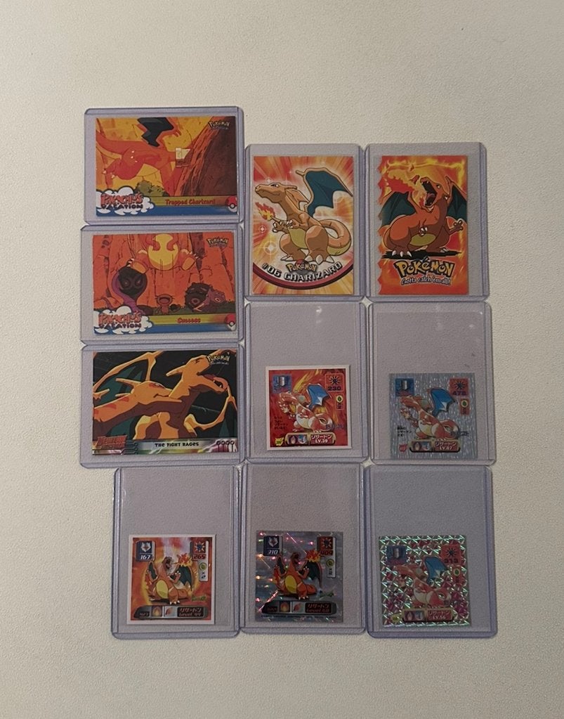 Vintage en zeldzame Charizard kaarten collectie - Charizard, Ophalen of Verzenden, Zo goed als nieuw, Meerdere kaarten
