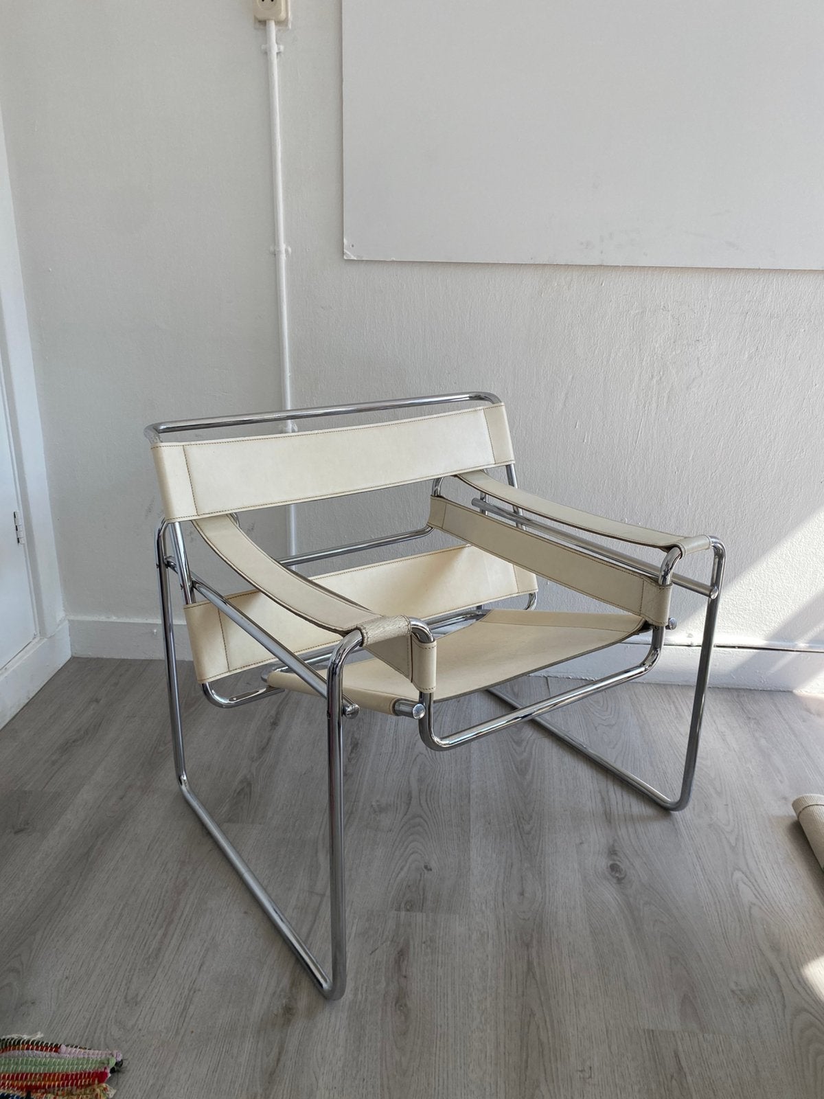 Marcel Breuer Wassily stoel - vintage bauhaus design chair, Huis en Inrichting, Stoelen, Ophalen, Gebruikt, Bauhaus, Wit