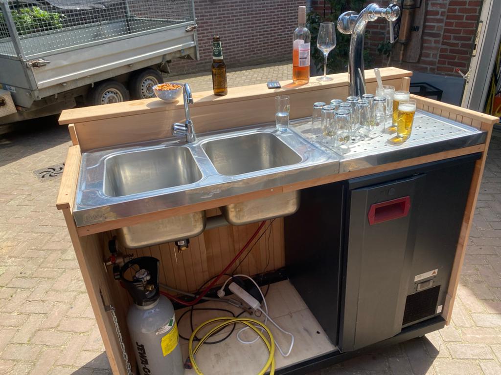 Complete Mobiele Bar met Tap en Koeling - Direct Klaar!, Ophalen of Verzenden, Zo goed als nieuw