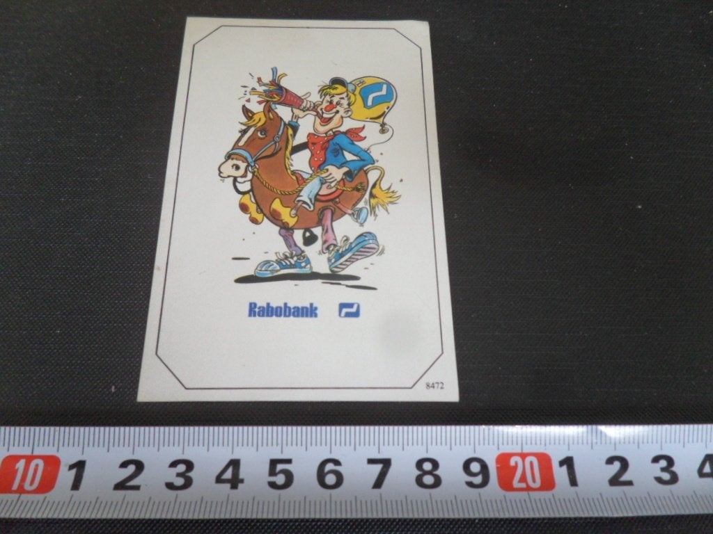 sticker rabobank carnaval man paard toeter ballon *, Ophalen of Verzenden, Zo goed als nieuw