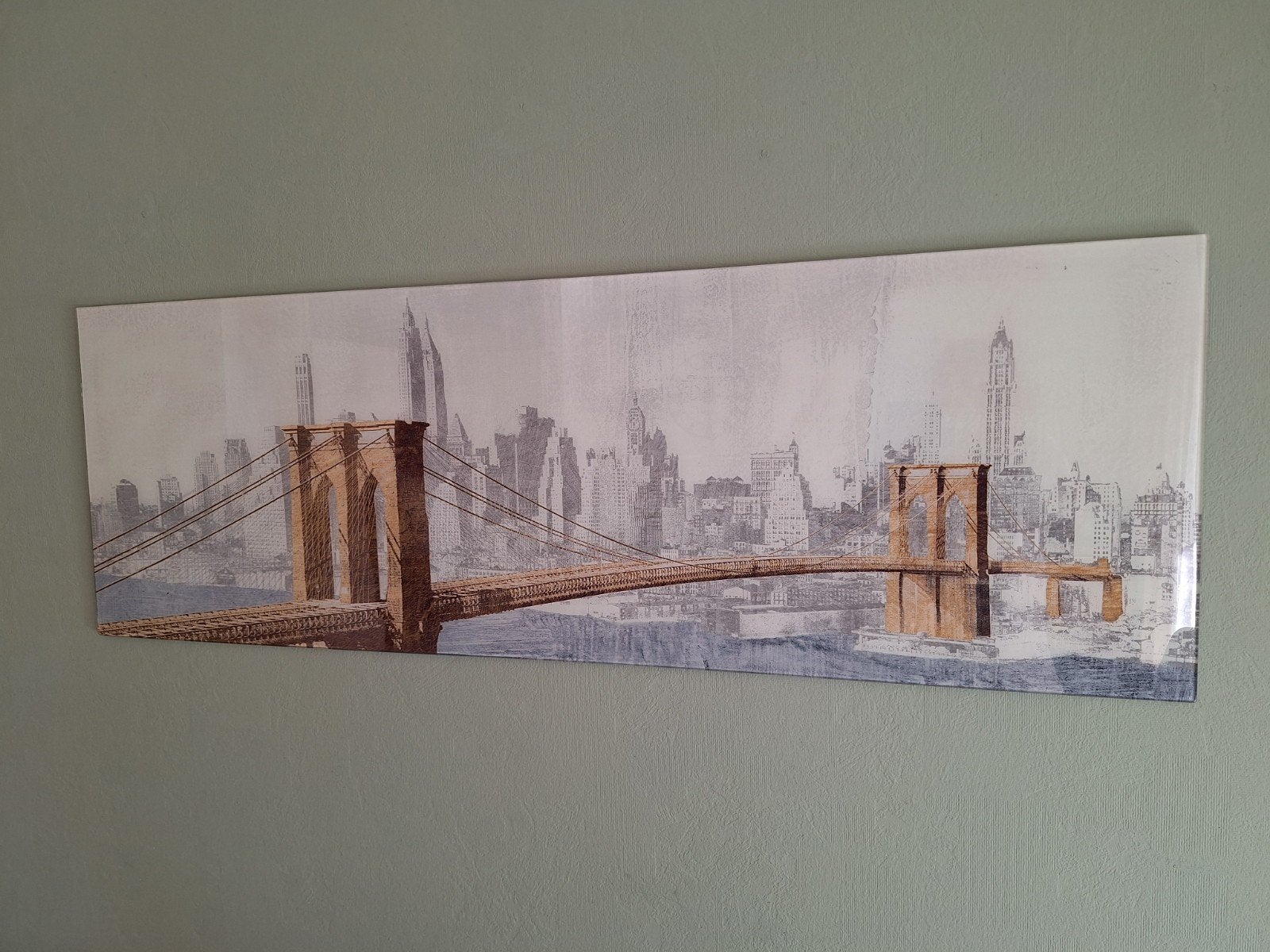 Glazen wanddecoratie Brooklyn Bridge New York 150x50cm, Ophalen of Verzenden