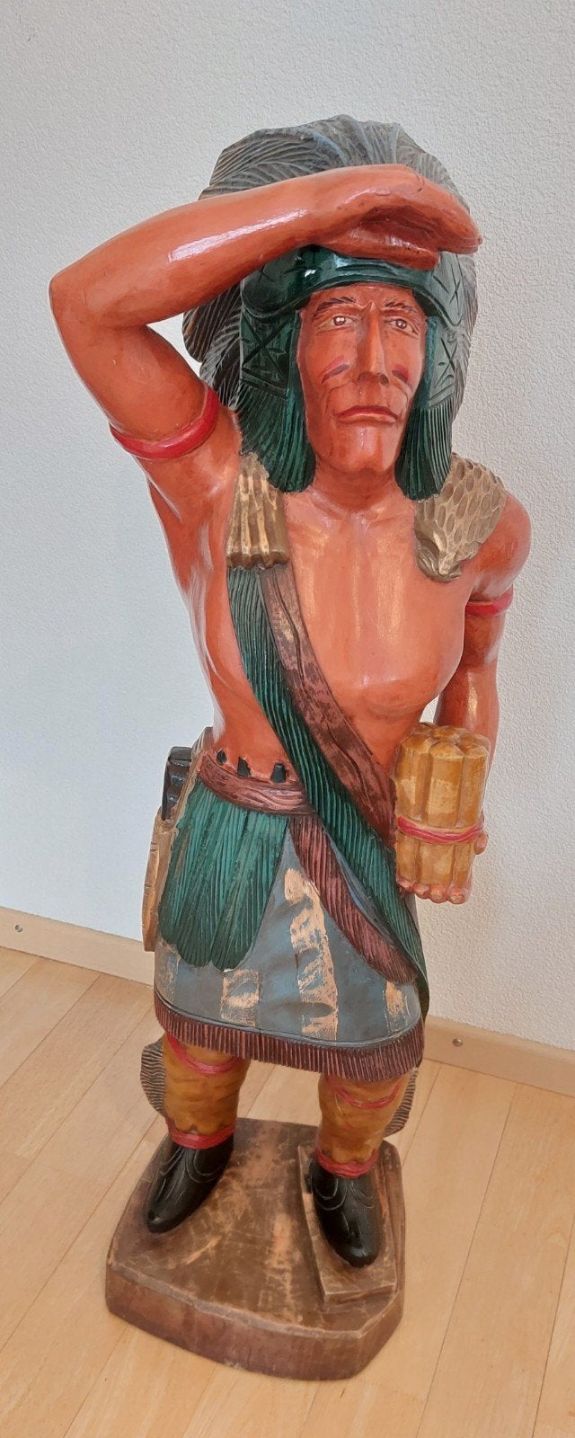 houten beeld van Indiaan, Antiek en Kunst, Ophalen, Hout