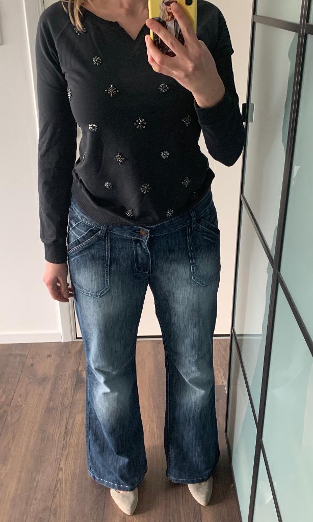 H&M breed wijd jeans spijkerbroek denim broek rechte pijp 33, Kleding | Dames, H&M, Blauw, Nieuw, Ophalen of Verzenden