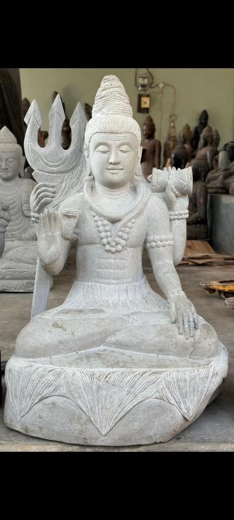 Shiwa - Shiva hindoegod lavastenen beeld, Tuin en Terras, Tuinbeelden, Ophalen, Www.ibizasfeer.nl, Nieuw, Info@ibizasfeer.nl