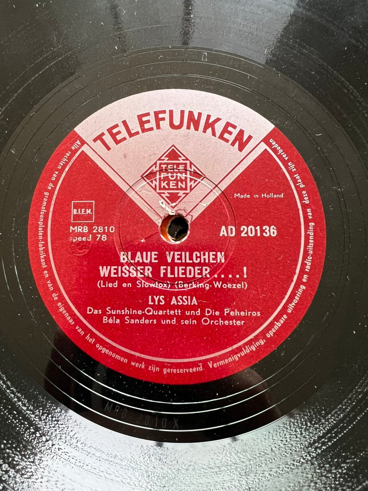 Lys Assia - jolie jaqueline - 78 toeren, Ophalen of Verzenden, Zo goed als nieuw