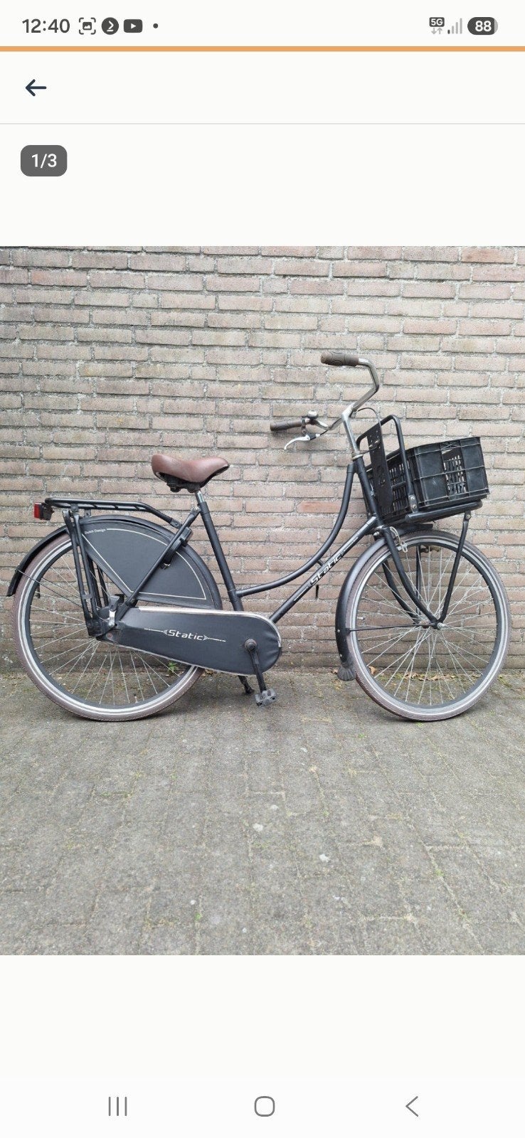 DAMESFIETS STATIC 28 INCH MET MAND, Overige merken, Ophalen of Verzenden, 0 zitjes, 53 tot 56 cm