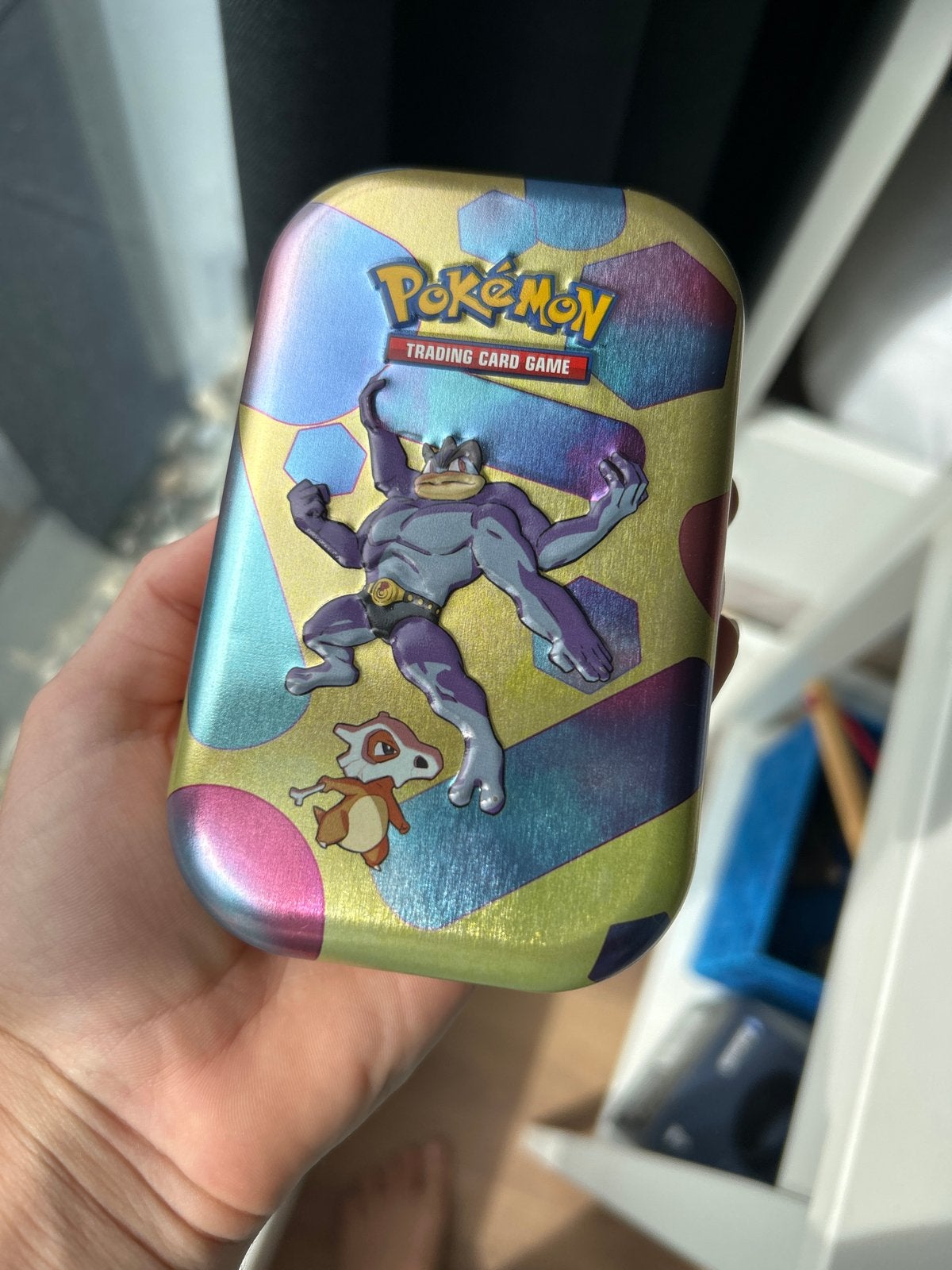 Pokémon Trading Card Game Machamp & Cubone Tin, Ophalen of Verzenden, Gebruikt, Overige typen