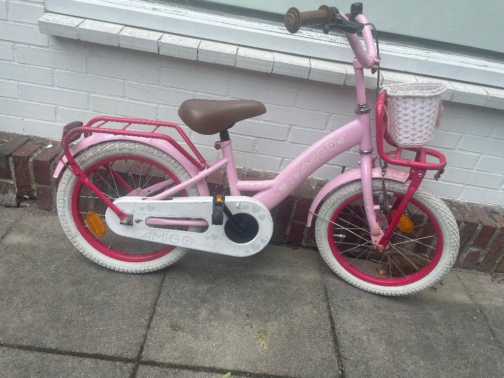 girls 12 inch bike, Fietsen en Brommers, Ophalen, Gebruikt, 14 inch of minder, Handrem