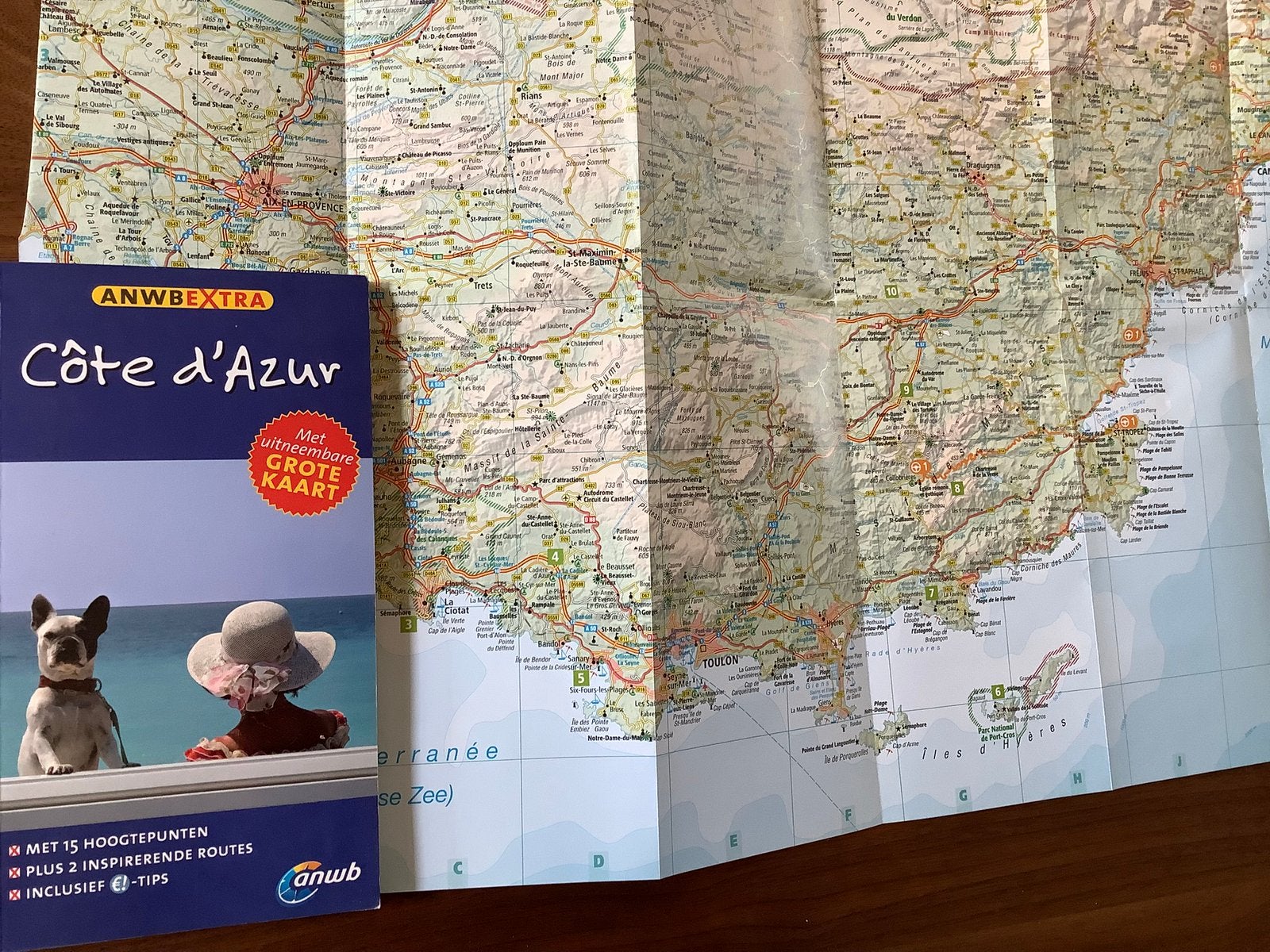 Cote d’Azur Provence Frankrijk ANWB reisgids + kaart, Boeken, Reisgidsen, Europa, Ophalen of Verzenden, Zo goed als nieuw, Reisgids of -boek