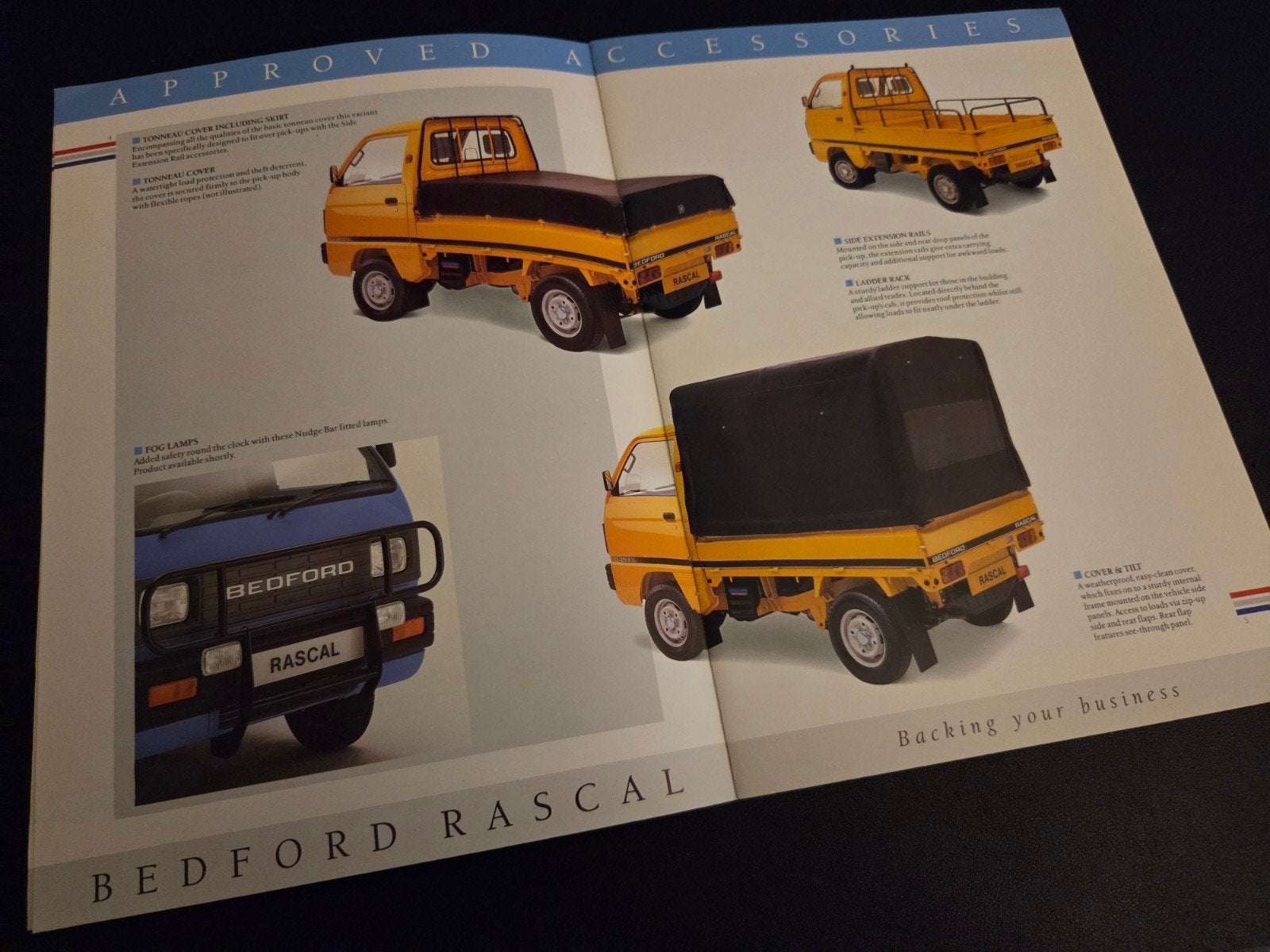 Brochure Bedford Rascal accessoires 1988, Ophalen of Verzenden, Zo goed als nieuw, Overige merken