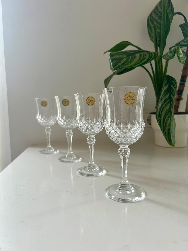 VERKOCHT Vintage kristallen wijnglazen. Longchamp 250 ml, Ophalen of Verzenden, Nieuw, Overige typen