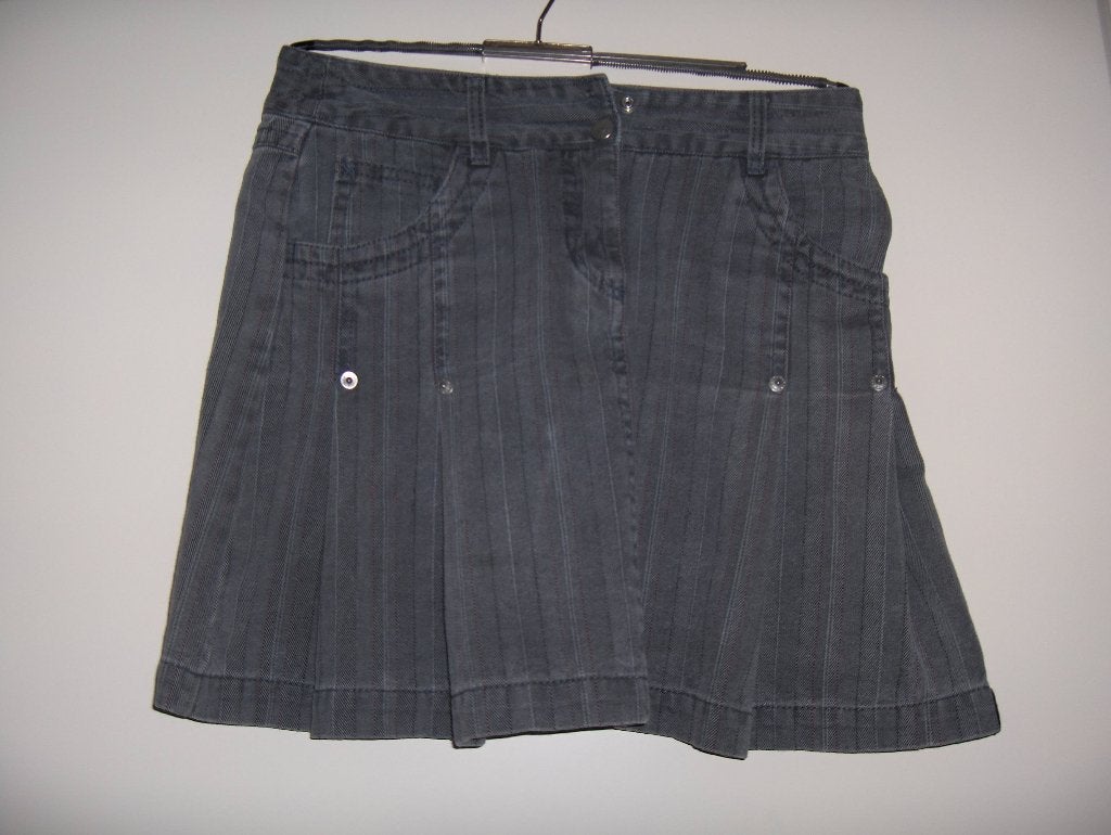 Goedkope grijs katoen plooi jeans rok CHIPS & CHEPS 152 goed, Gebruikt, Meisje, Chips & Cheps, Ophalen of Verzenden