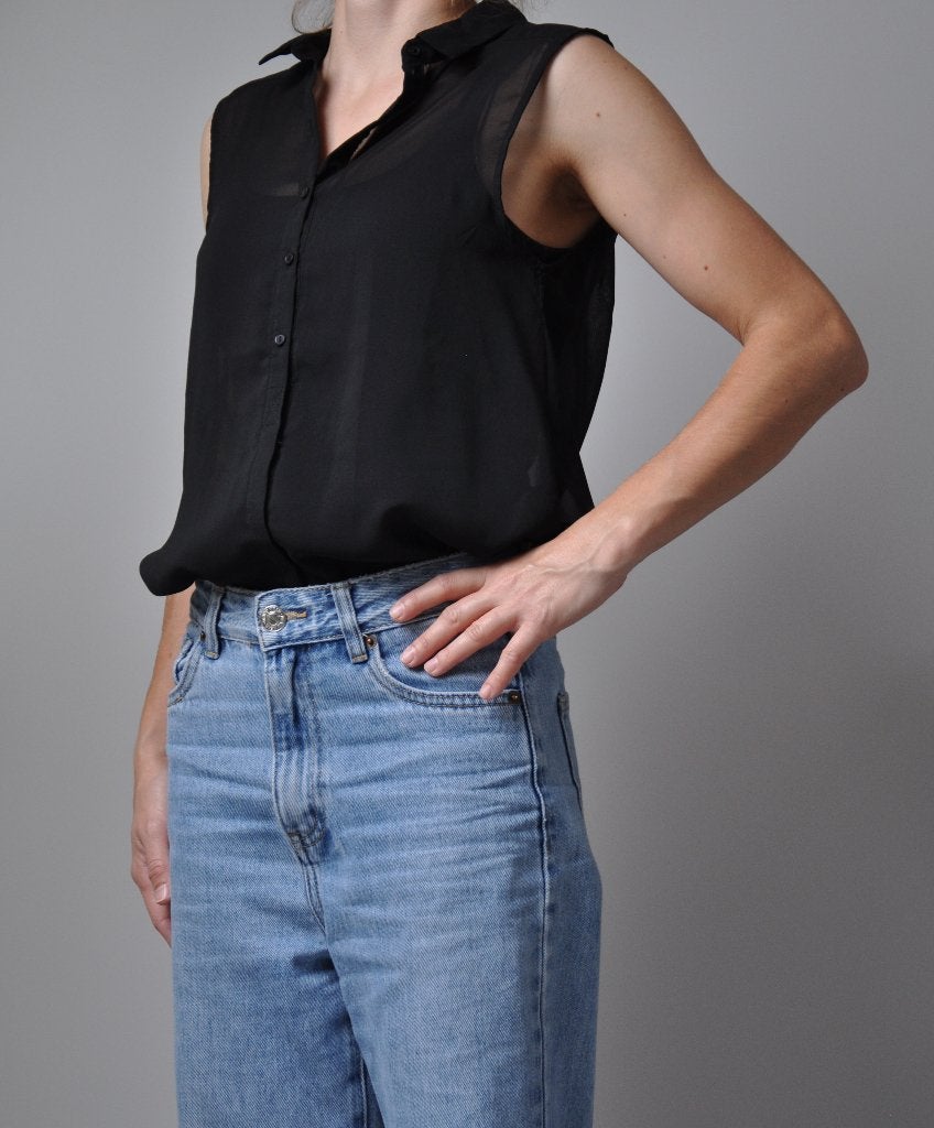 top xs, blouse 34, dameskleding xs nieuw, H&M, Zwart, Nieuw, Ophalen of Verzenden