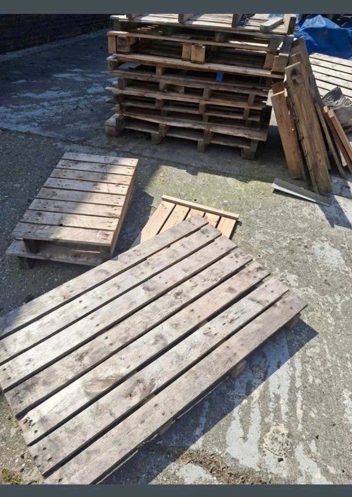 15 diverse pallets in verschillende maten, Doe-het-zelf en Verbouw, Hout en Planken, Ophalen, Zo goed als nieuw
