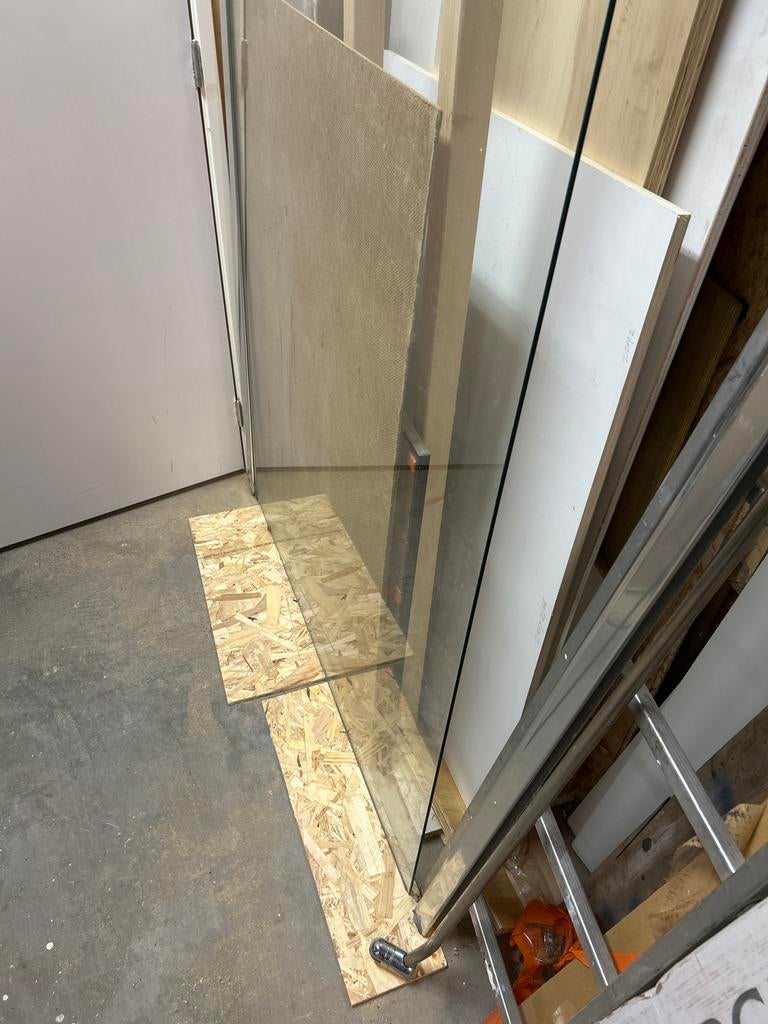 Douchescherm 6mm helder glas 120x195cm met chroom strip, Ophalen, Gebruikt, 100 tot 150 cm, Overige typen
