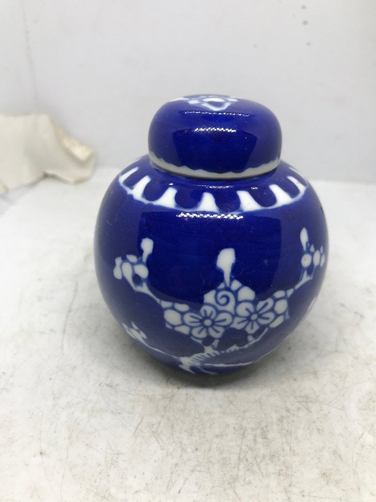 miniatuur chinees gember deksel potje prunus decor, Antiek en Kunst, Ophalen of Verzenden