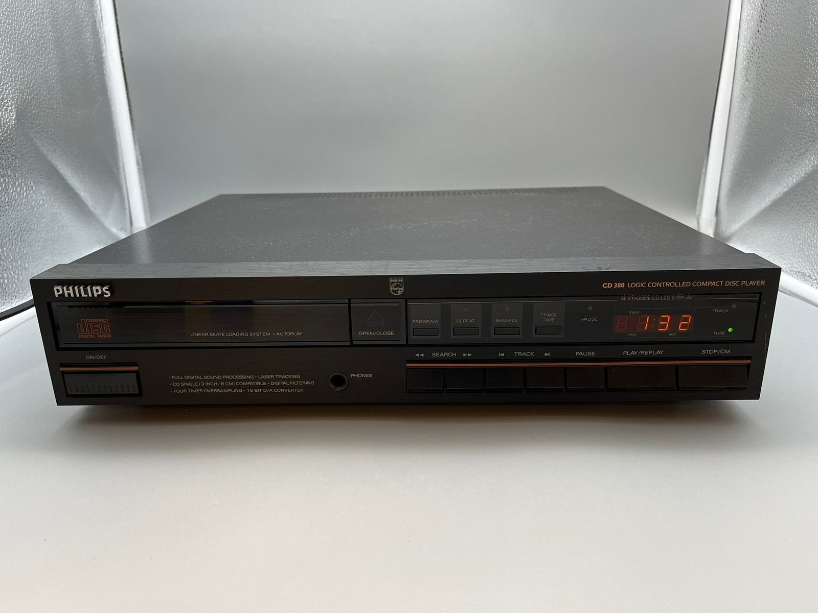 Philips CD380 CD speler in goede staat uit de jaren 80, Ophalen of Verzenden, Gebruikt
