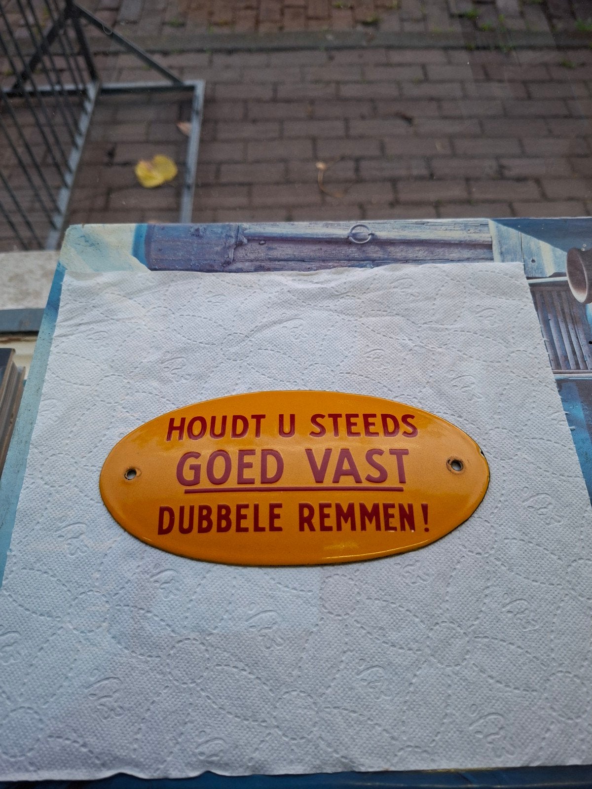 emaille bordje uit een trein / tram, Ophalen of Verzenden