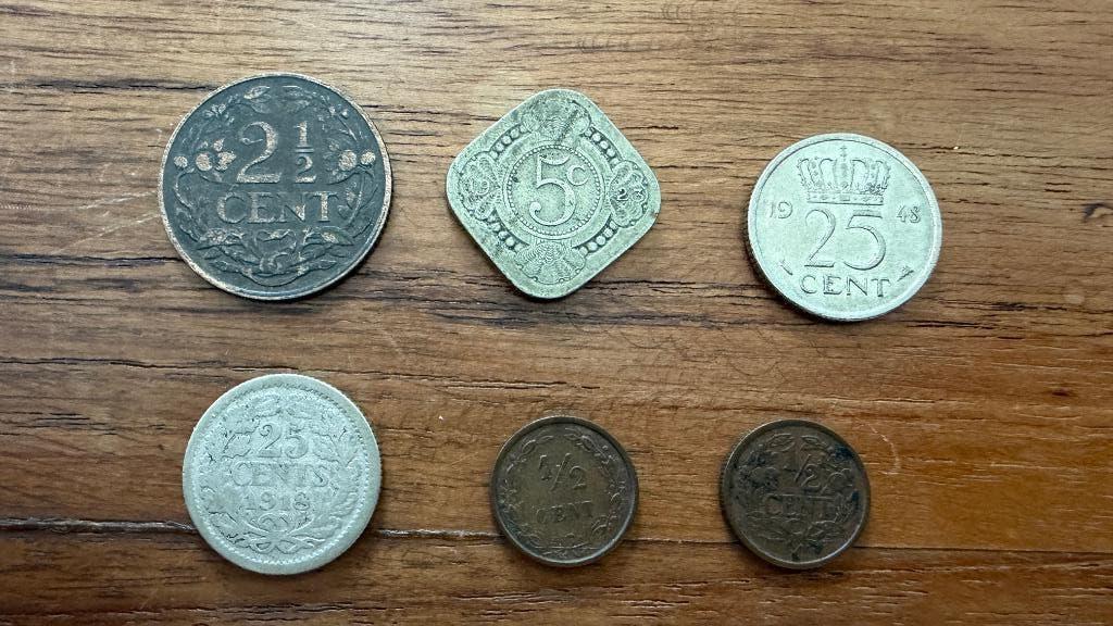 Nederlandse munten 1/2 cent, 2 1/2 cent, 5 cent, enz., Postzegels en Munten, Munten | Nederland, Ophalen of Verzenden, Koningin Wilhelmina
