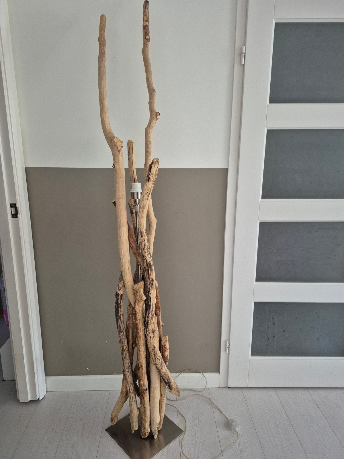 Staande lamp hout drijfhout takken vloerlamp, Ophalen