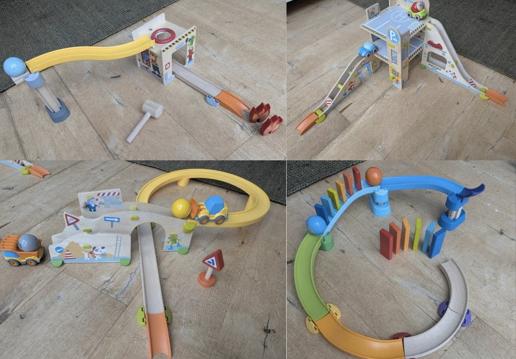 Haba kullerbu knikkerbanen - 4 stuks, Kinderen en Baby's, Speelgoed | Educatief en Creatief, Zo goed als nieuw, Ontdekken, Ophalen of Verzenden