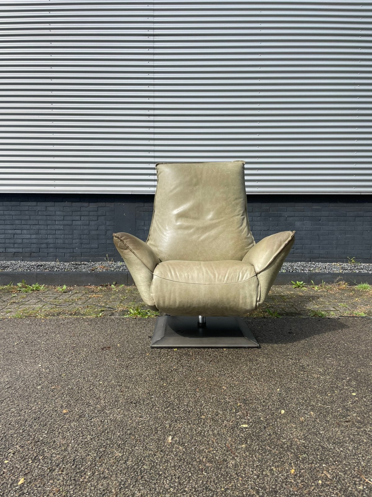 Groene leren chill line Jesse relax fauteuil / relax stoel, Ophalen, 50 tot 75 cm, A, A