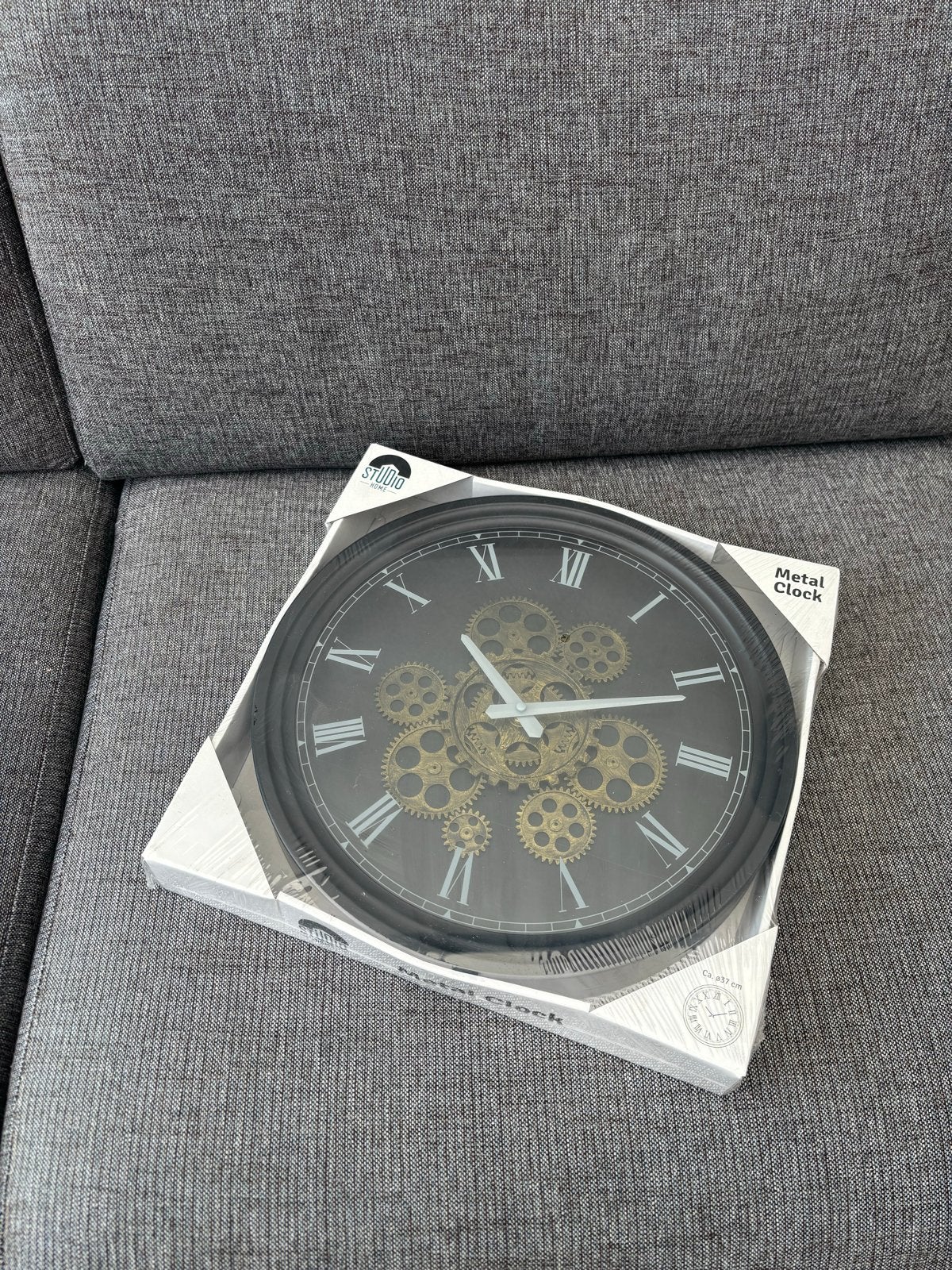 Studio Home Metalen Wandklok met Zichtbaar Uurwerk, Ophalen, Wandklok, Analoog, Werkt op batterijen