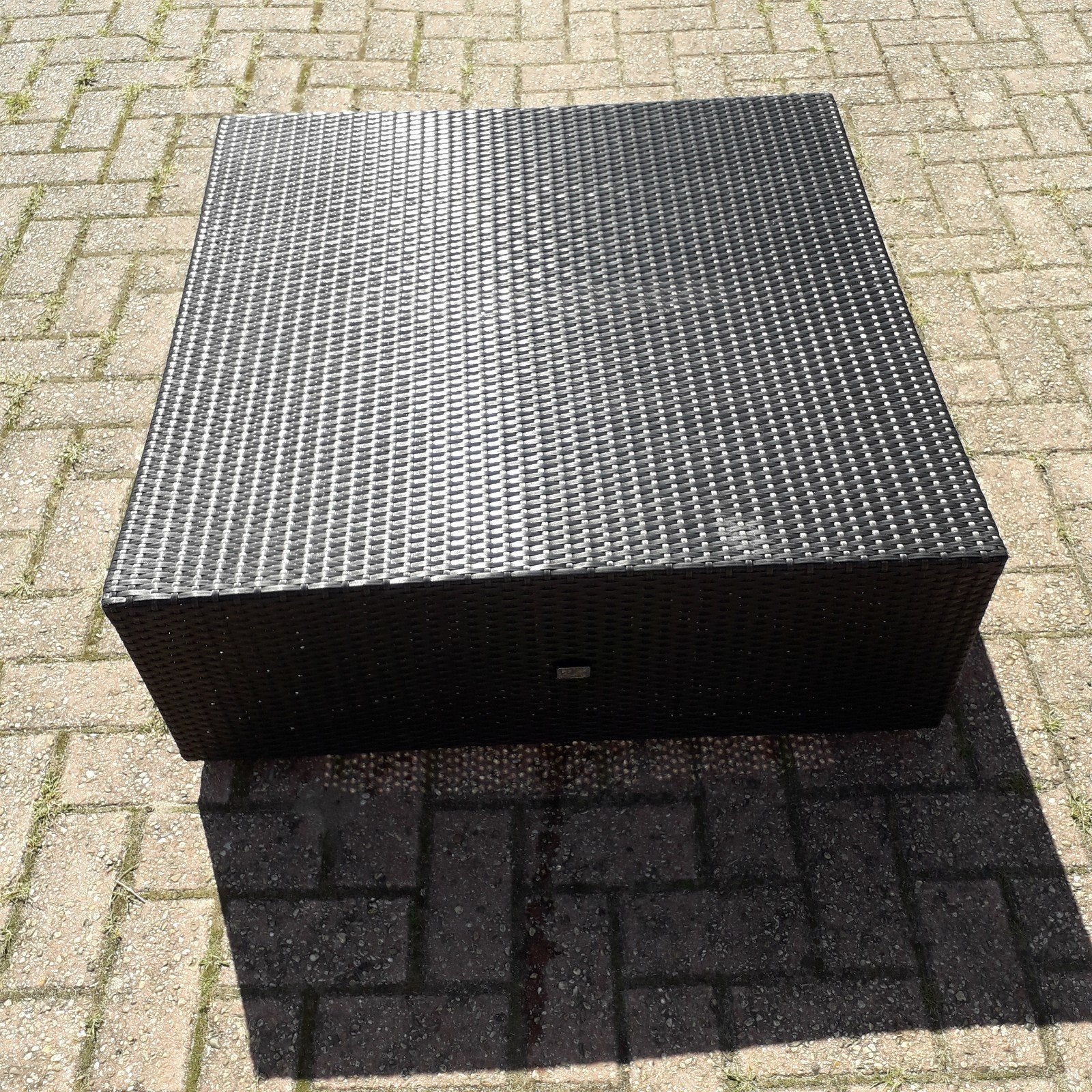 BELLAGRO Buiten Tafel - Zwart Wicker, Tuin en Terras, Tuintafels, Ophalen, Gebruikt, Vierkant, Wicker