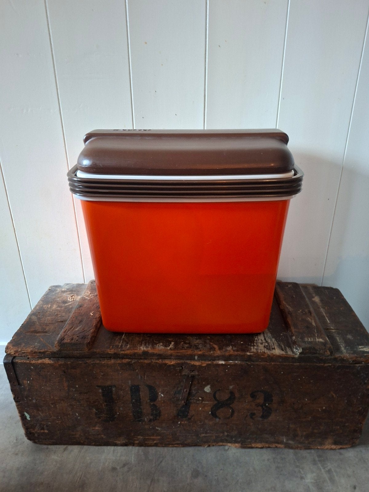 Curver Koelbox oranje bruin uit de '70, Ophalen of Verzenden, Zo goed als nieuw