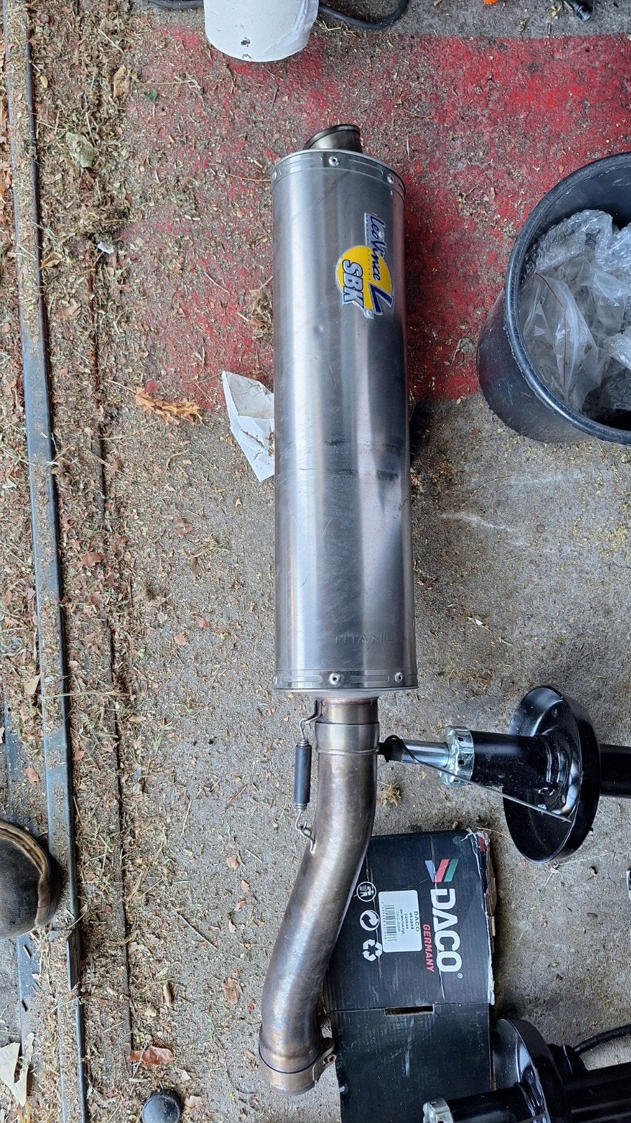 LeoVince SBK Titanium uitlaatdemper, Ophalen of Verzenden, Gebruikt