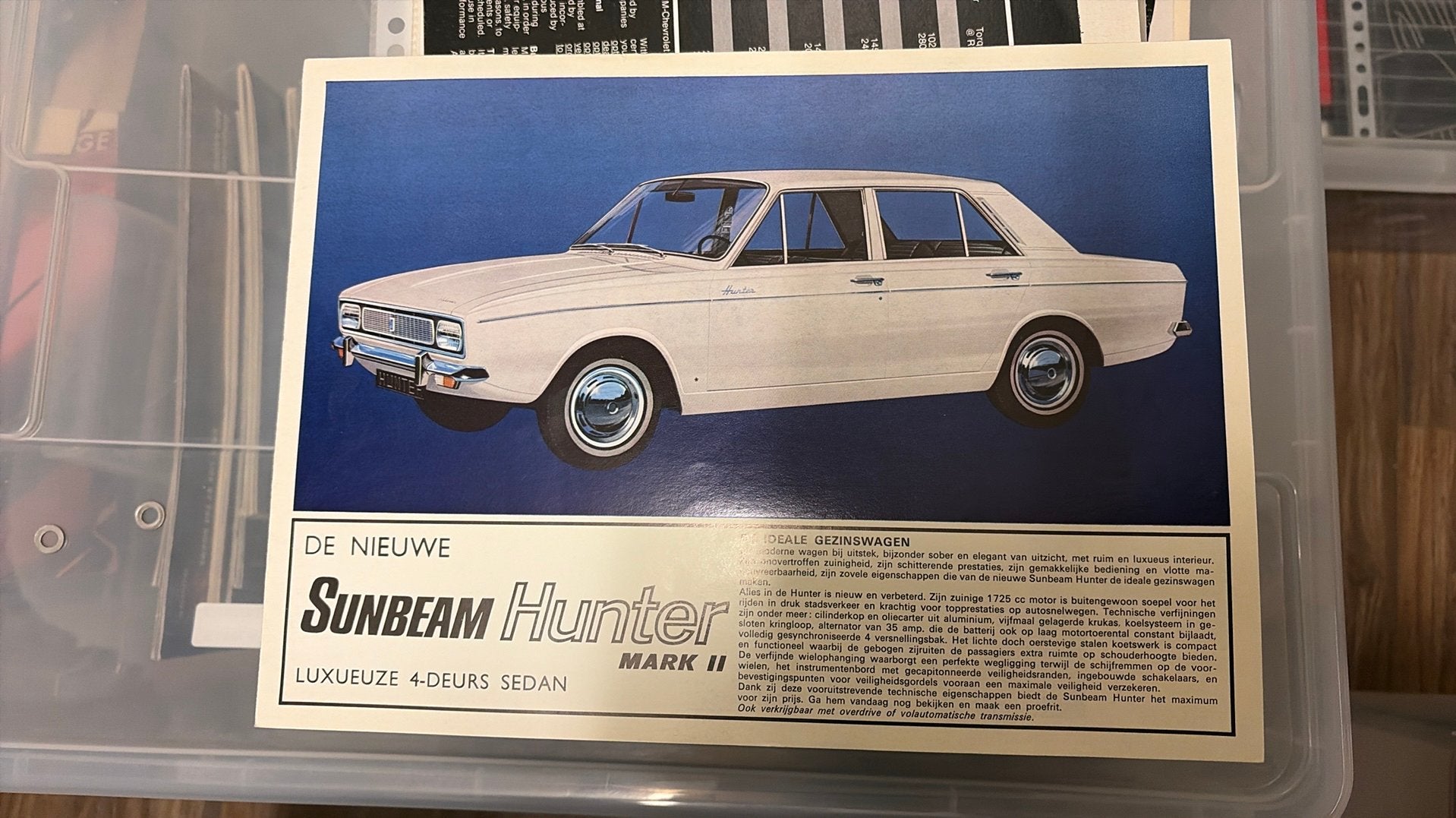 Sunbeam Hunter mark II brochure, Ophalen of Verzenden, Zo goed als nieuw, Overige merken
