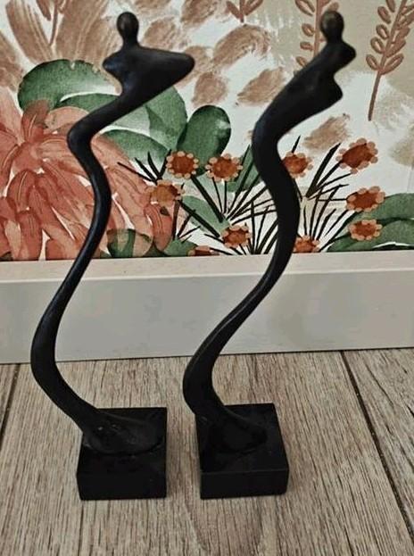 Twee bronzen beeldjes Corry Ammerlaan voor Sanquin, Minder dan 20 cm, Ophalen of Verzenden, Brons, Zwart