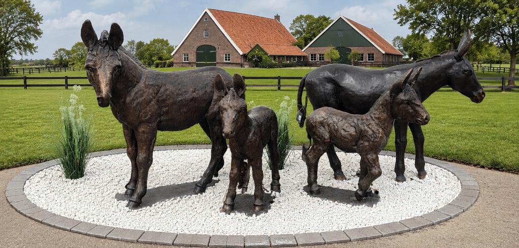 EZEL / BRONZEN TUINBEELDEN / Brons