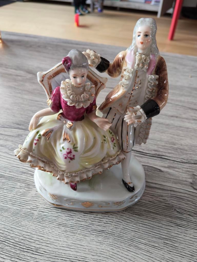 Vintage Porseleinen Beeldje Danspaar Rococo Stijl, Ophalen of Verzenden