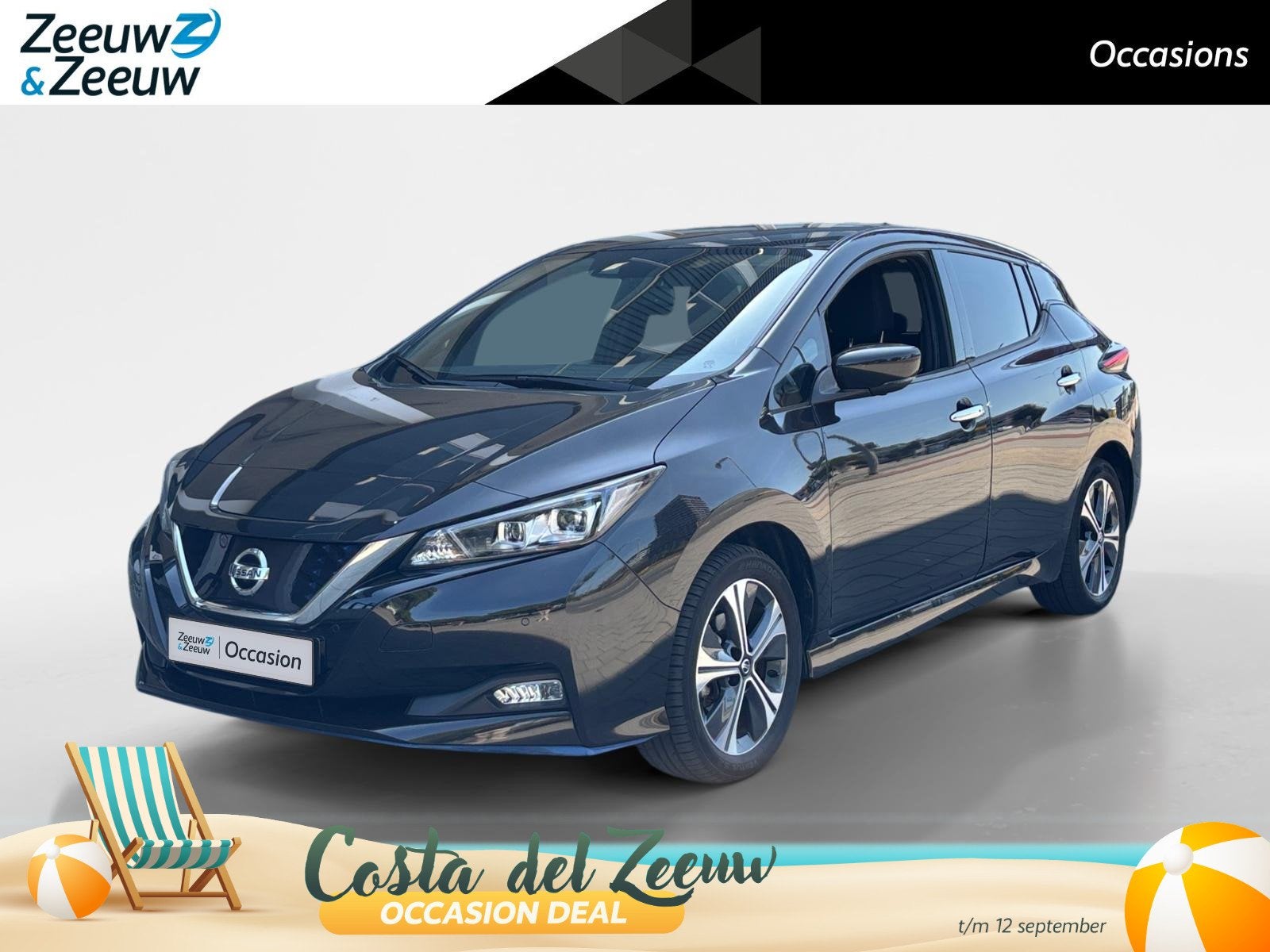 Nissan LEAF e+ N-Connecta 62 kWh 217PK AUTOMAAT | 1ste eigen, 12 maanden, Stof, Gebruikt, Zwart