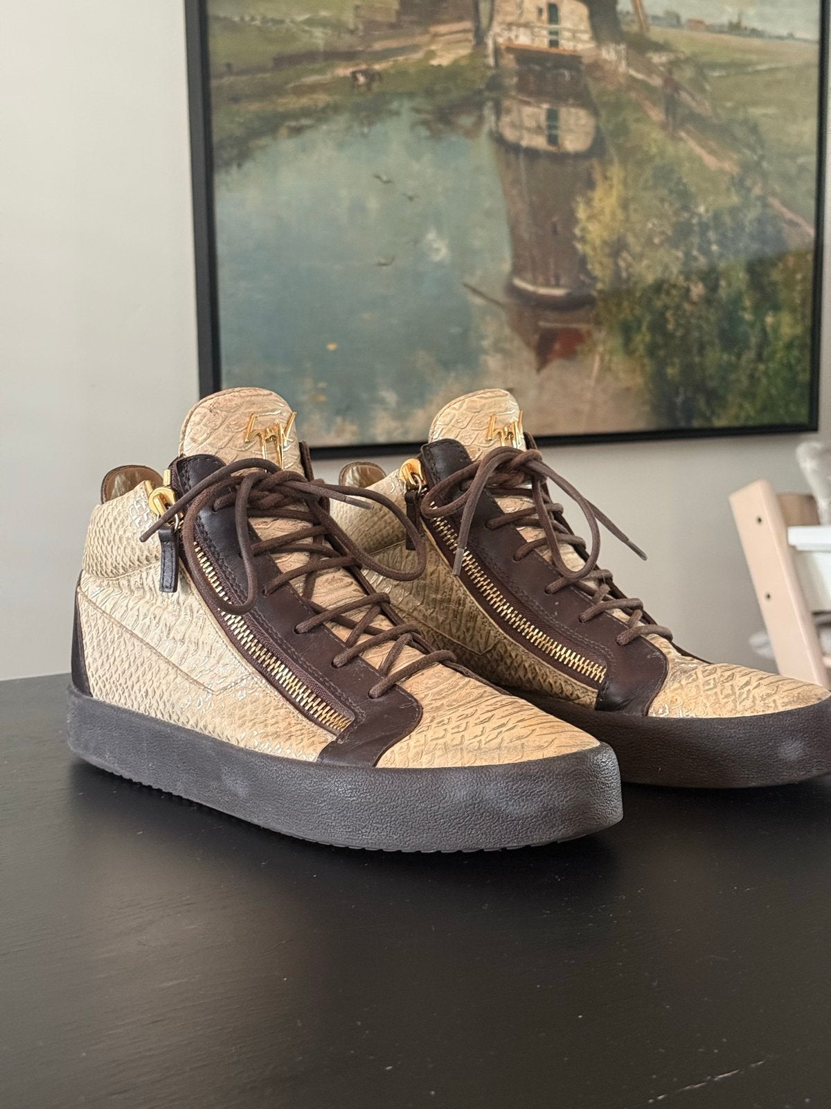 Giuseppe Zanotti sneakers met slangenprint, Ophalen, Overige kleuren, Sneakers of Gympen, Gedragen