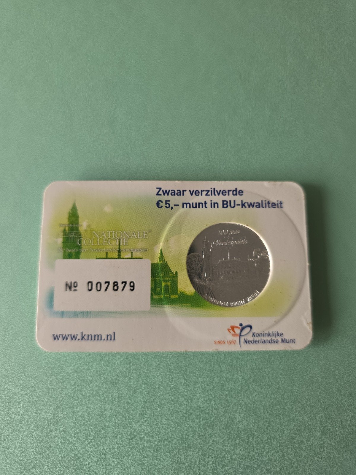 Zwaar verzilverde €5,- munt in BU-kwaliteit, Koningin Beatrix, Zilver, Euro's, Ophalen of Verzenden