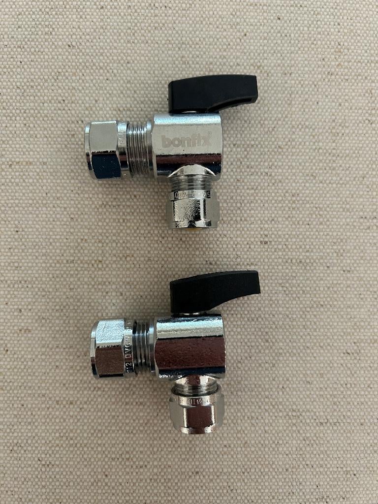 BONFIX Minikogelkraan haaks knel 12 x 10, nieuw, voor waterl, Doe-het-zelf en Verbouw, Sanitair, Ophalen, Nieuw, Rvs, Wastafel