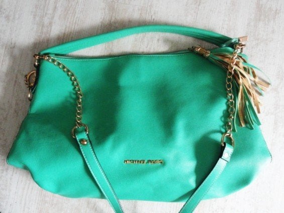 Michael Kors tas, Verzenden, Gebruikt, Groen, Schoudertasje