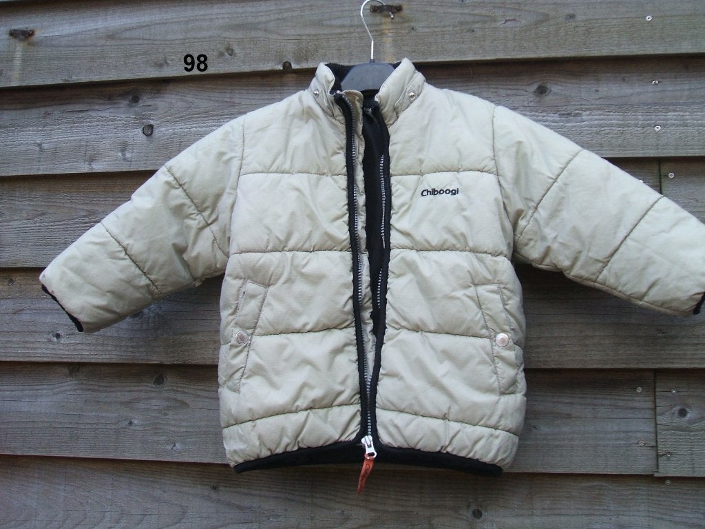 Mooi creme winterjasje, met kapuchon H&M Mt 98. 7,50, Gebruikt, Jongen of Meisje, H&M, Ophalen of Verzenden