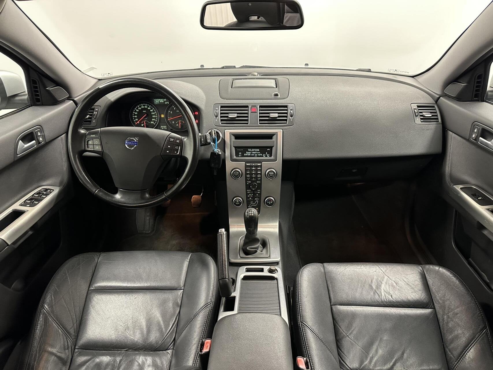 Volvo V50 2.0 Edition II ECC LEER TREKHAAK CRUISE LM., Auto's, Gebruikt, Zwart, 4 cilinders, Met garantie (alle)