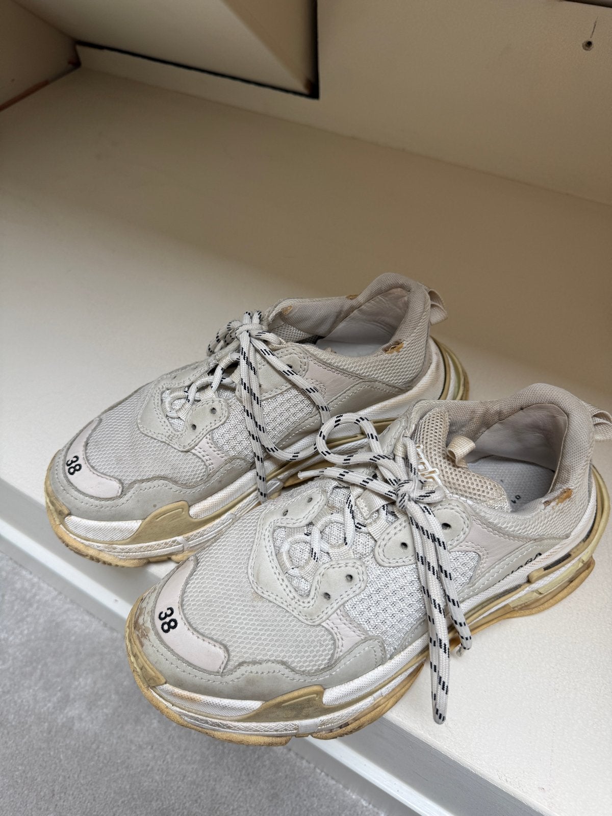 Balenciaga sneakers maat 38 – Opknapper / reparatieproject, Ophalen, Gedragen, Wit, Sneakers of Gympen