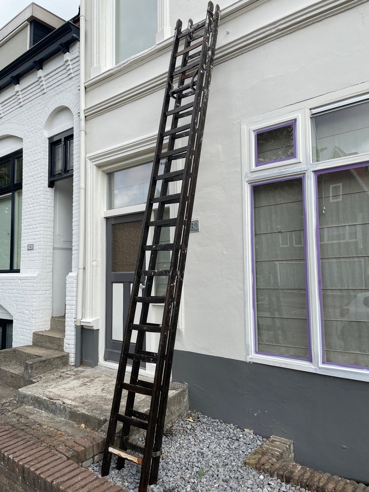 Schuifladder 2 x 18 sporten - Robuust en Inschuifbaar, Gebruikt, Ophalen of Verzenden, Ladder, Opvouwbaar of Inschuifbaar
