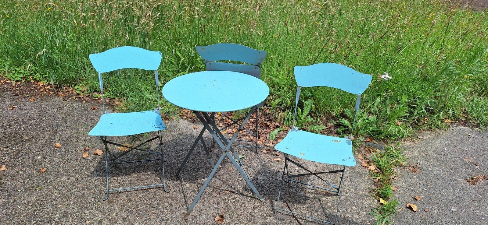 Tuin  bistro setje, Tuin en Terras, Ophalen, Gebruikt, Overige materialen, 3 zitplaatsen