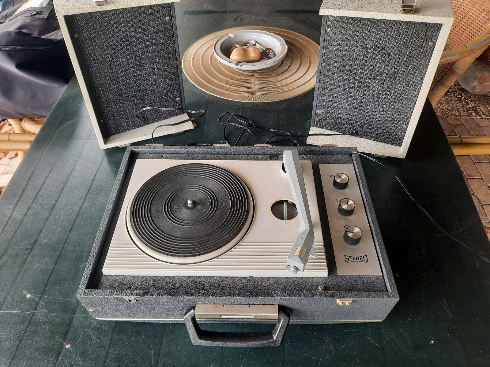 Vintage Dual Platenspeler met Speakers - Draagbaar Stereo, Ophalen of Verzenden