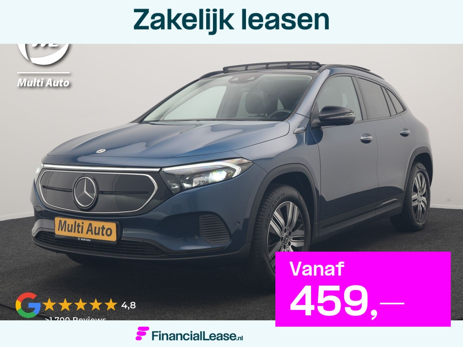 Mercedes-Benz EQA 250 Business Solution Luxury 67 kWh 190pk, Gebruikt, 190 pk, Blauw, Leder en Stof