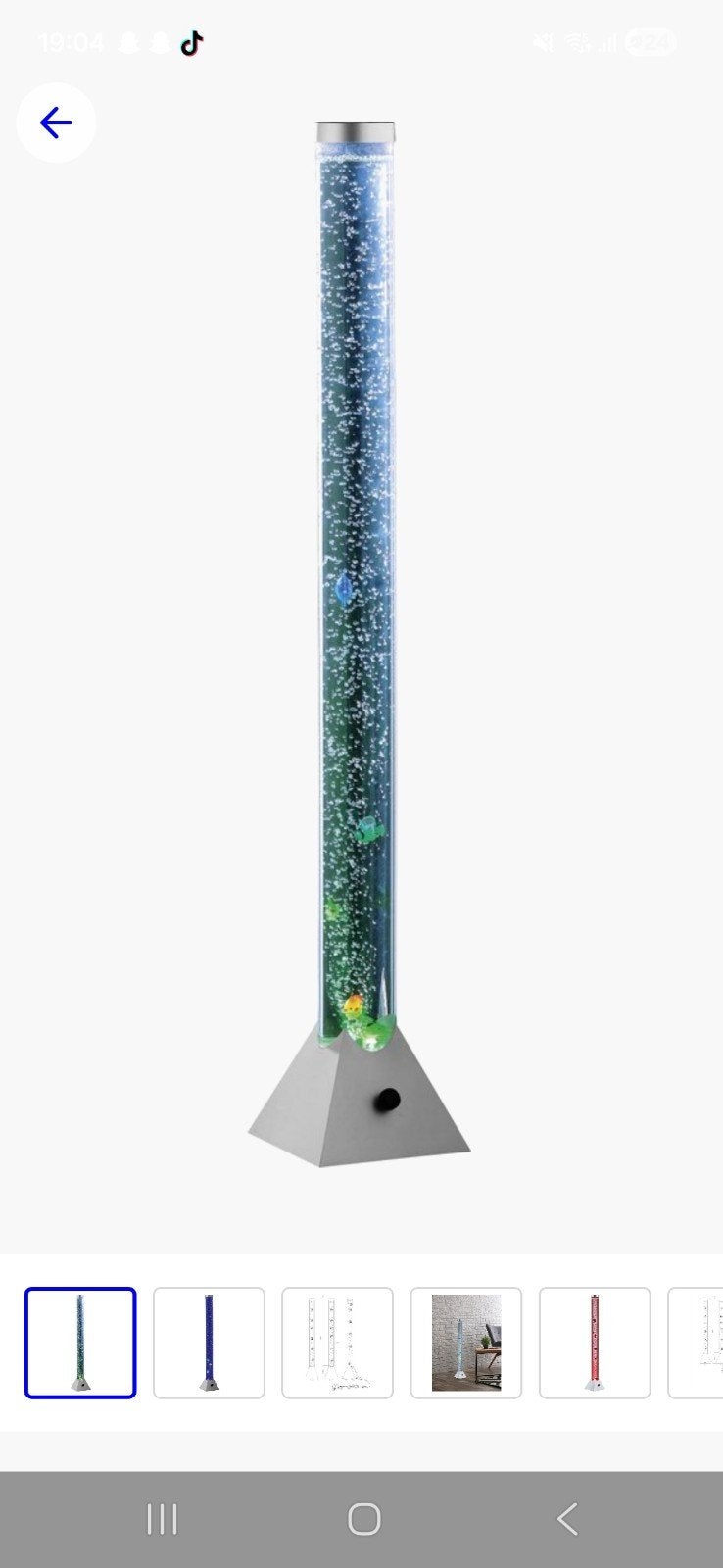 Reality Motion LED-waterzuil / vloerlamp met vissen, Ophalen, 100 tot 150 cm, Modern, Speels, Sfeervol, Kunststof