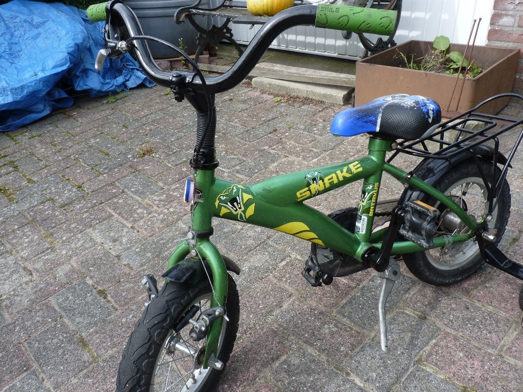 12.5 inchBatavus Snake Jongens//Kleuterfietsje, Ophalen, Terugtraprem, Zijwieltjes, Batavus